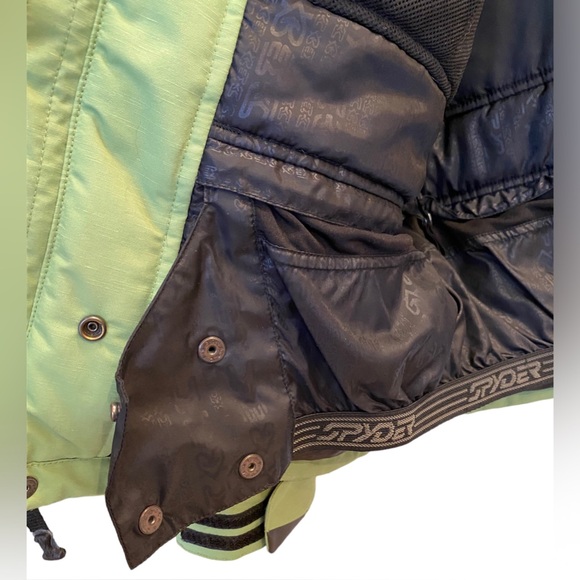 Men's Spyder Medium Green & Black Insulated Jacket EUC - Picture 7 of 14